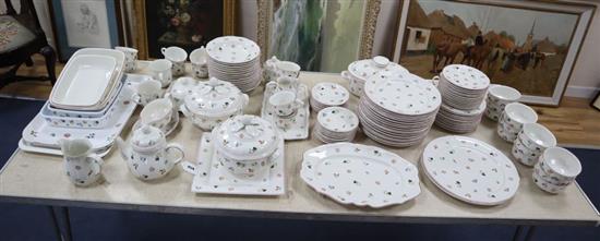 An extensive Villeroy and Boch Petite Fleur pottery tea and dinner service with various serving dishes